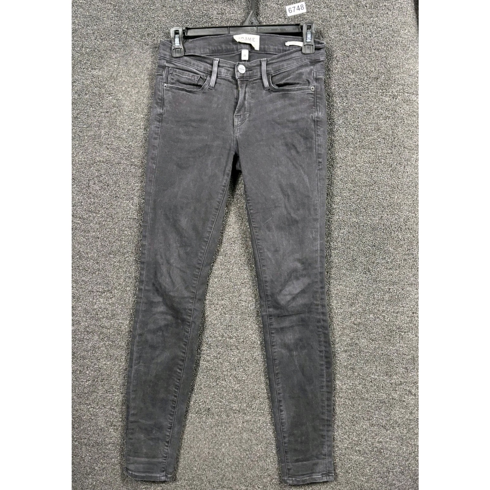 Frame Denim Le Skinny De Jeanne Jeans Womens Size 25 Dark Gray Low Rise Stretch